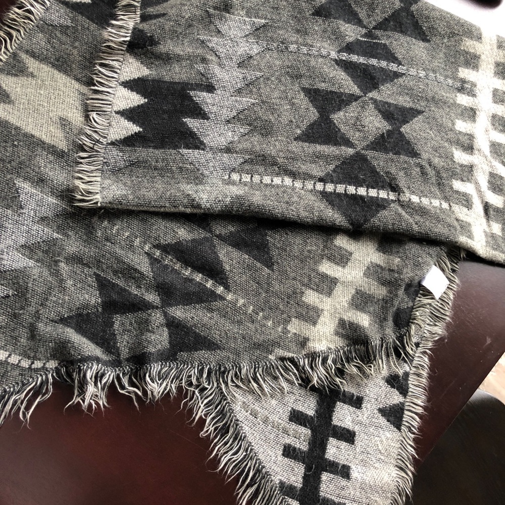 Grey black Aztec scarf